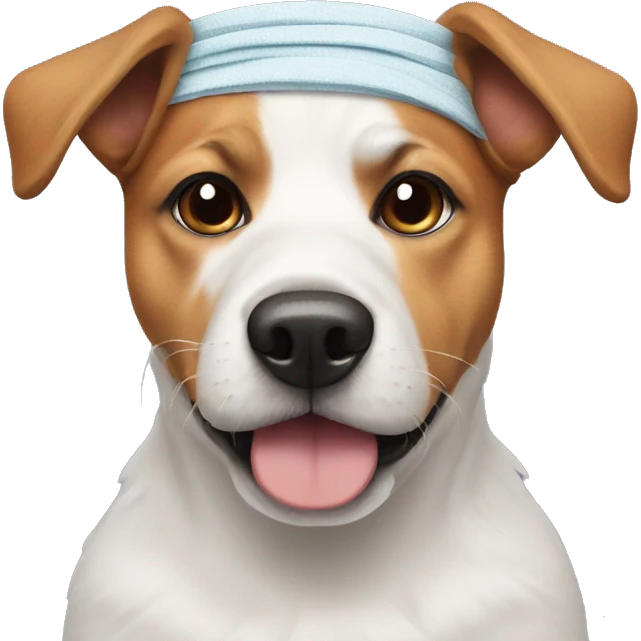 dog with skincare headband emoji