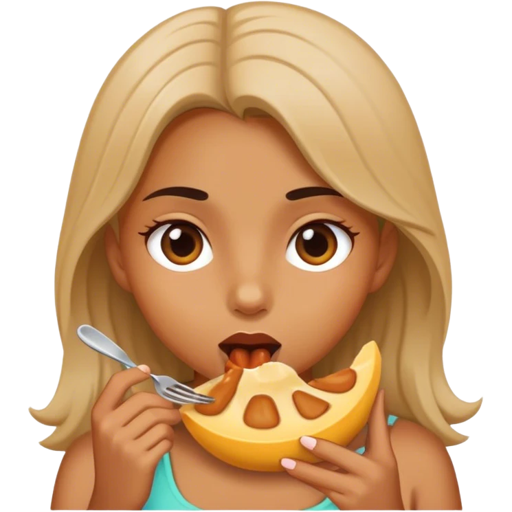 girl eating  emoji