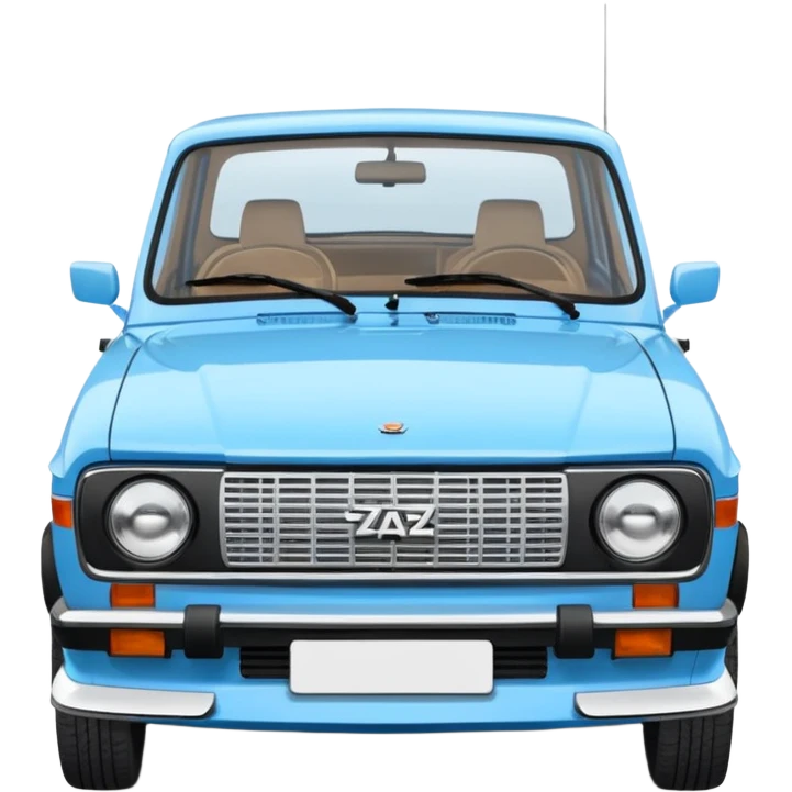 LADA car. Russian car. Model VAZ 2107. Realistic proportions. Front view. emoji