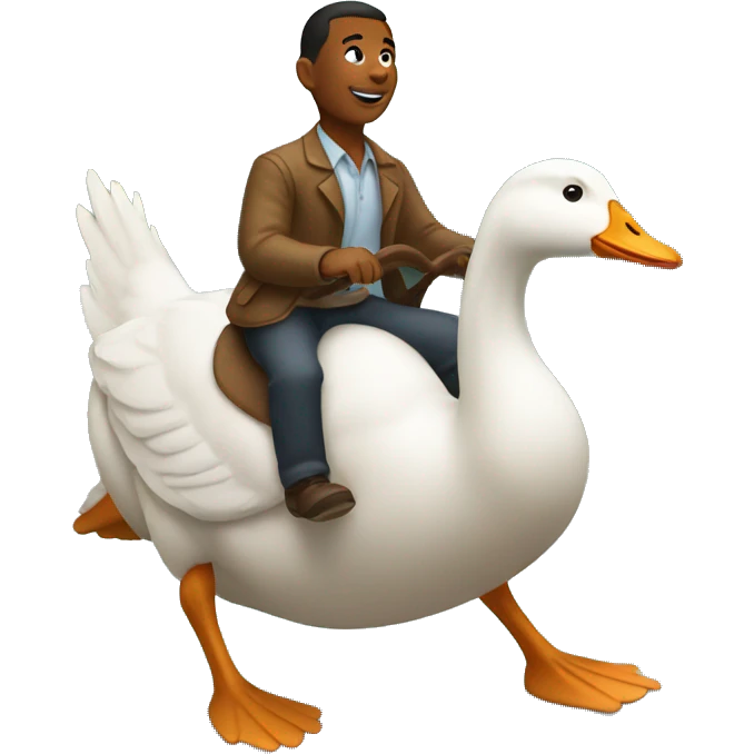 person riding a goose emoji