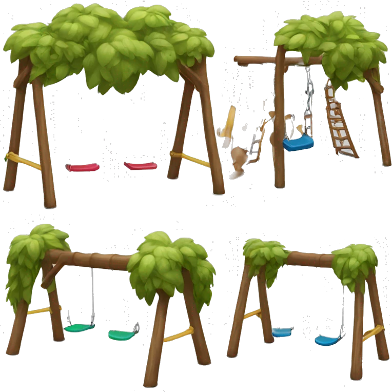 Backless swing set wood, metal emoji