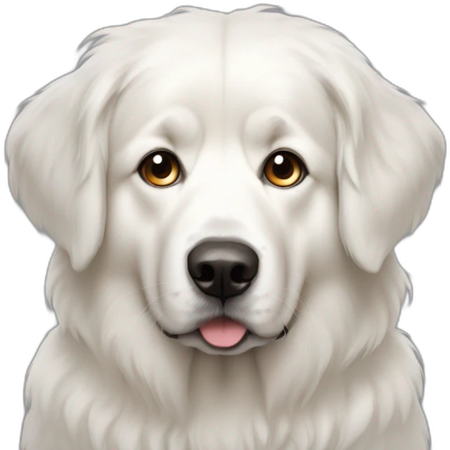 Pyrenees mountain dog White one eye emoji