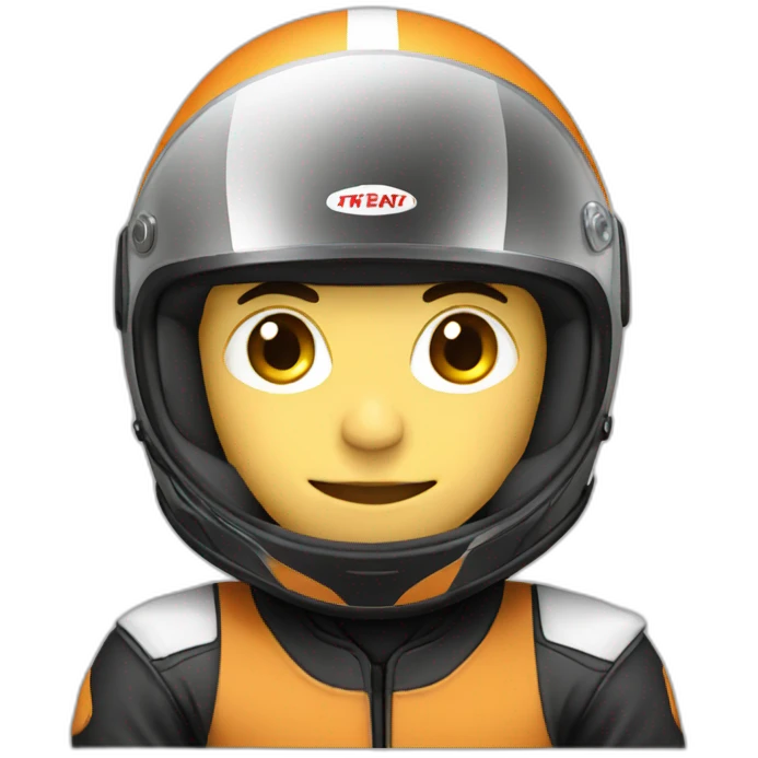 motor racer with helmet on emoji