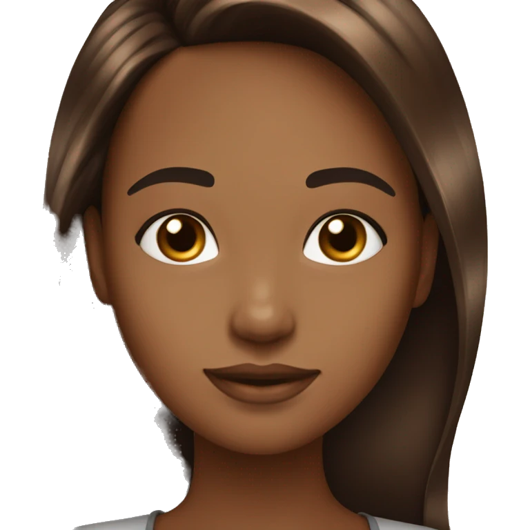 Girl with highlights in her har caramel and dark brown  emoji