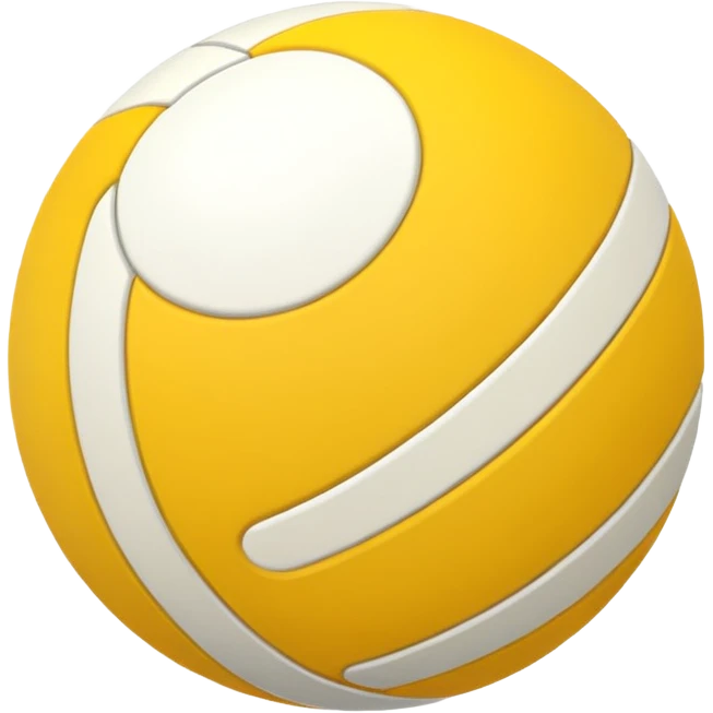 yellow and white striped ball, flat, minimal, colored circle emoji style emoji