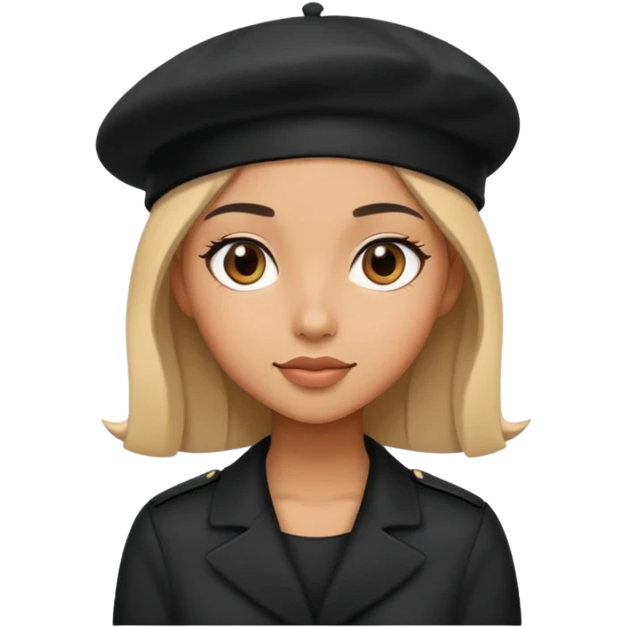 girl wearing a black beret emoji