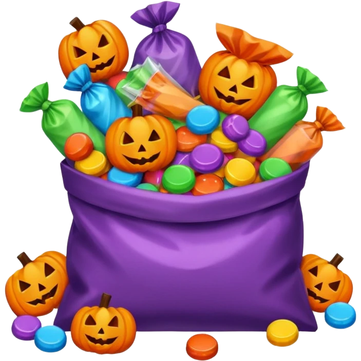 Halloween candies and candy bags emoji