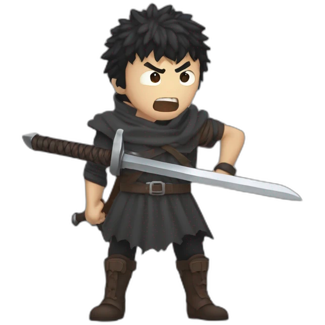 angry berserk guts carrying huge sword without guard emoji