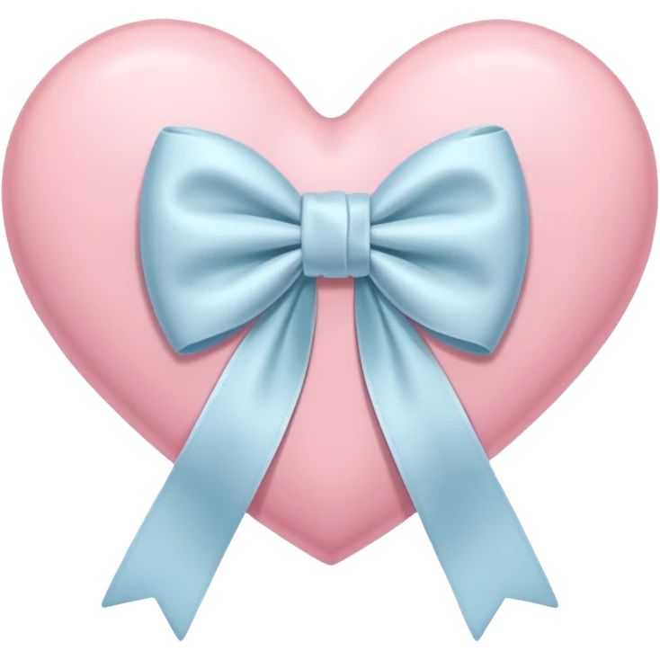 Pastel pink heart with white bow Tied emoji