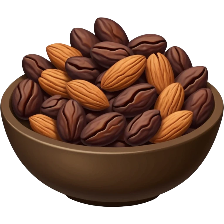 Dried raisins and almonds in a bowl emoji