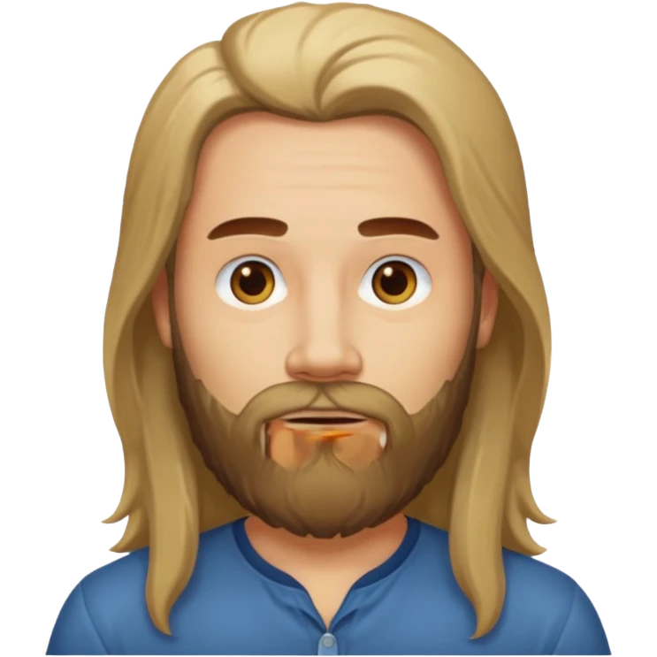 رجل لديه شعر طويل جدا ولحية emoji