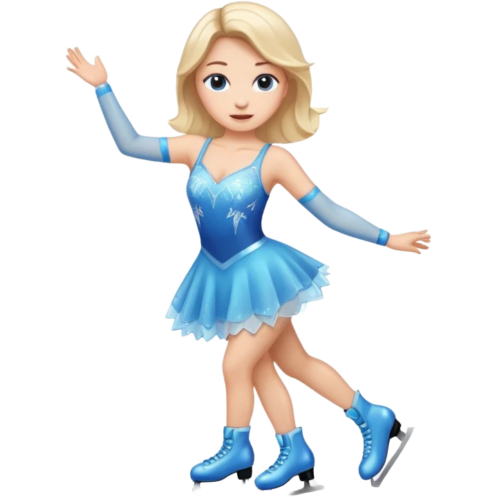 buz pıstının ustunde kayan,yarısma ıcın elbıse gıymıs ve artıstık hareketler yapan kadın emojısı  emoji