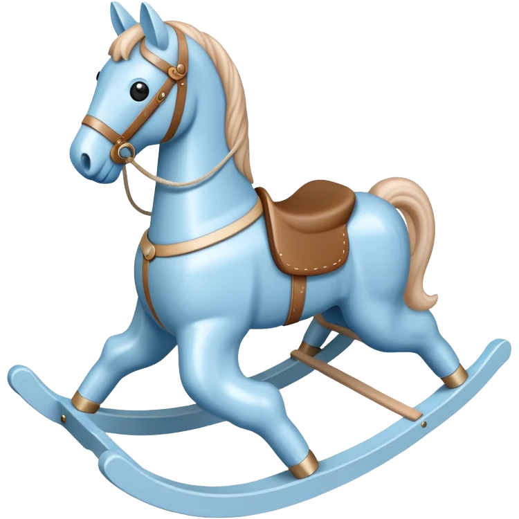 Pastel blue rocking horse toy emoji