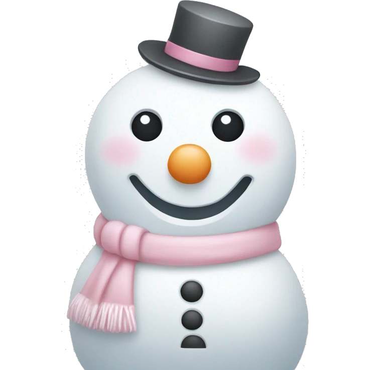 Cute white and light pink snowman emoji