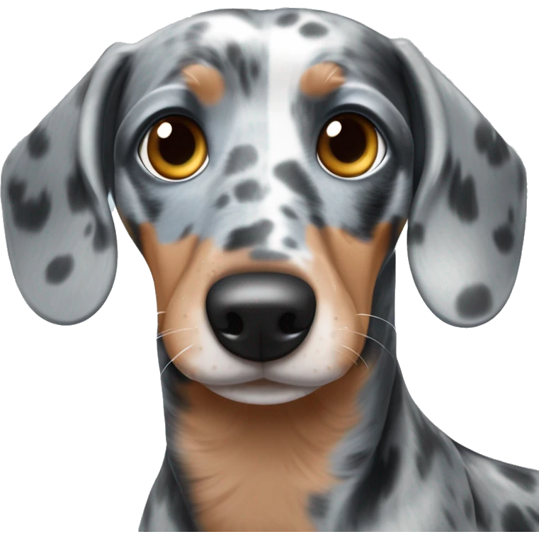 dapple blue merle dachshund with one eye blue and one eye brown emoji