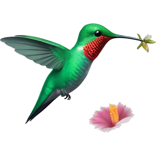 Humming bird and flower  emoji