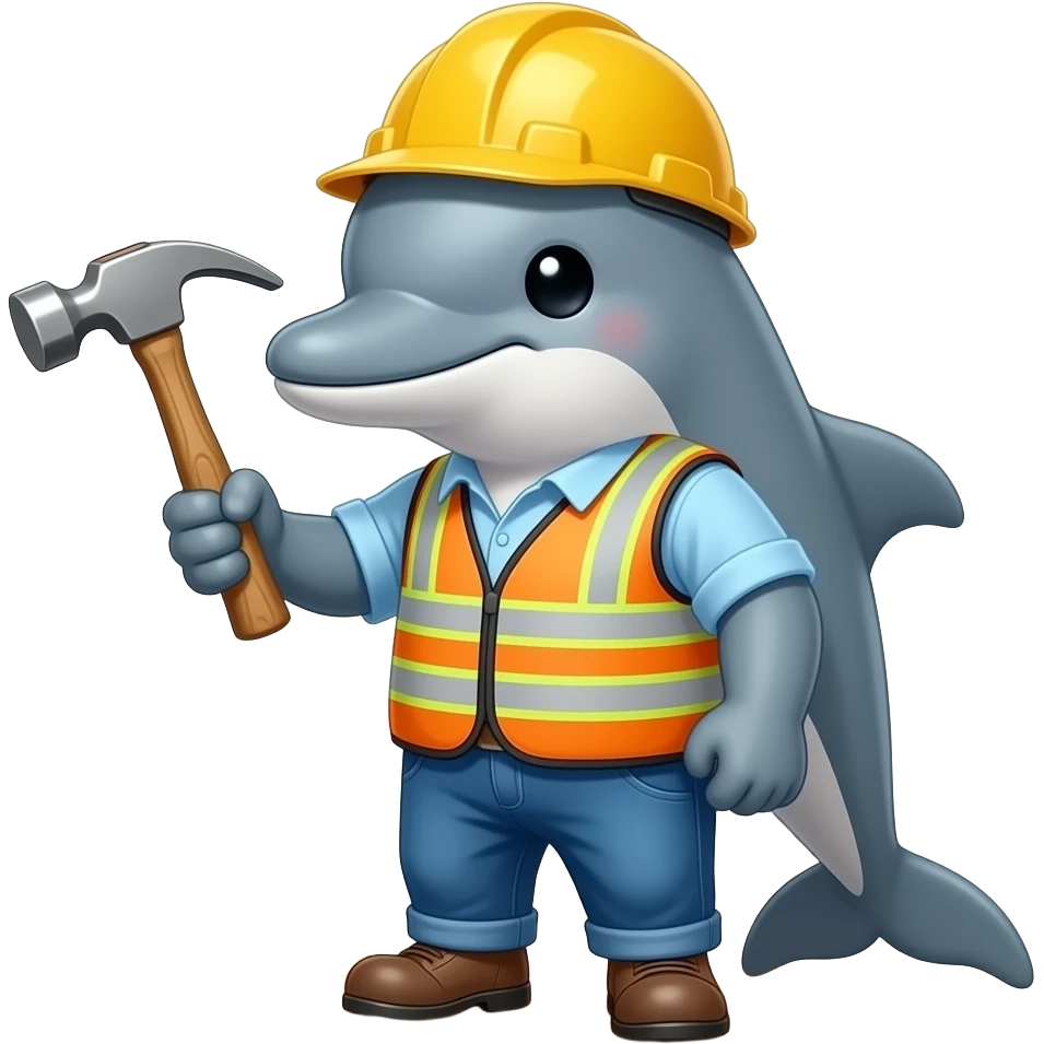 Construction worker dolphin emoji
