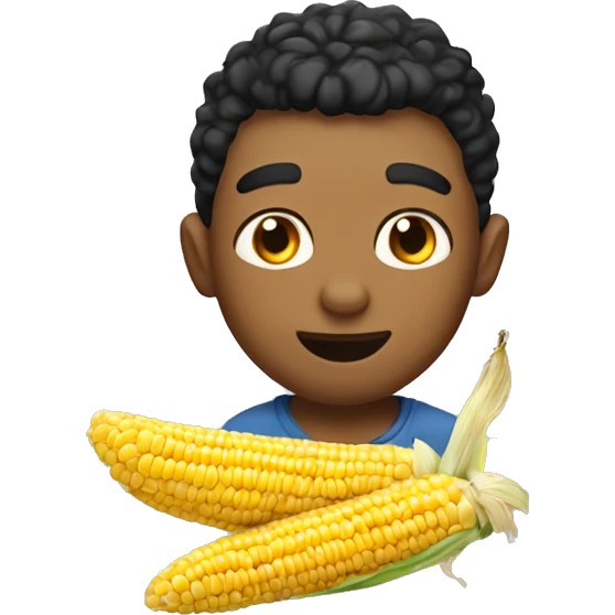 Lou from bunked eating corn emoji
