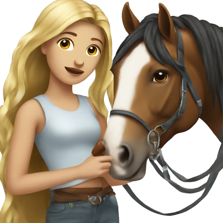 Girl with horse  emoji