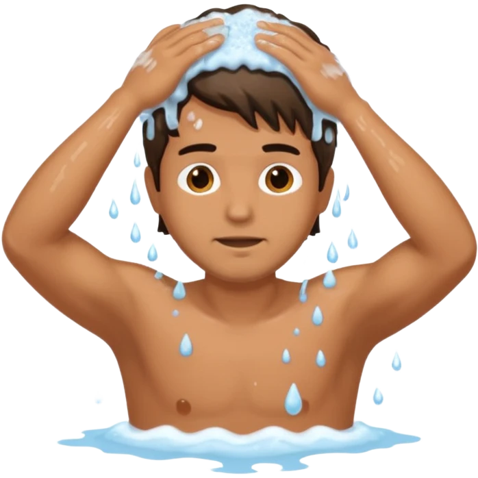hair washing men using hands  emoji