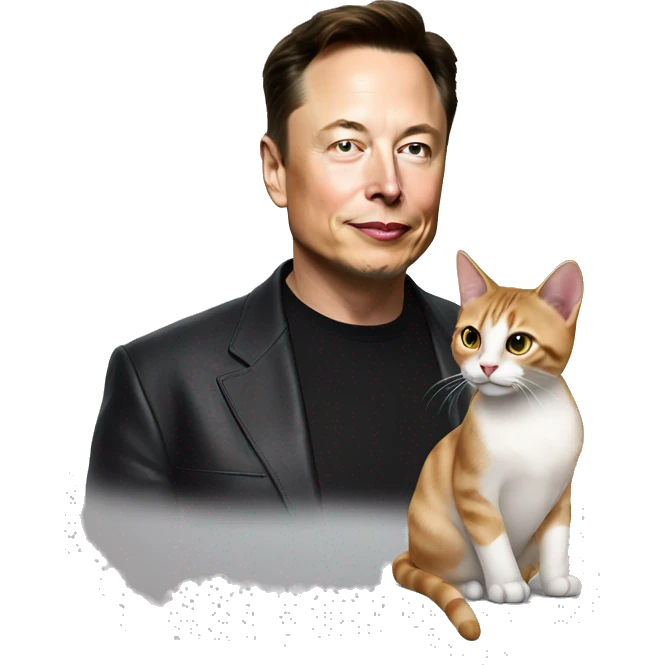 cat with elon musk emoji