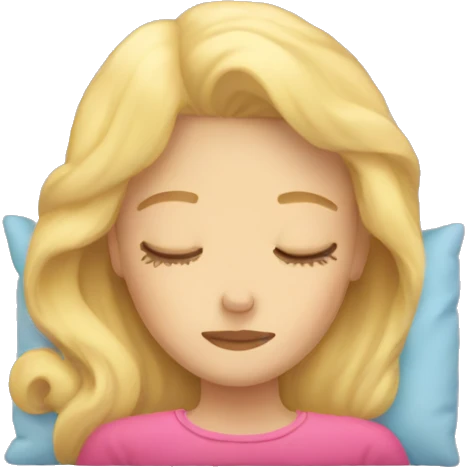 Blonde girl sleeping on a pillow emoji