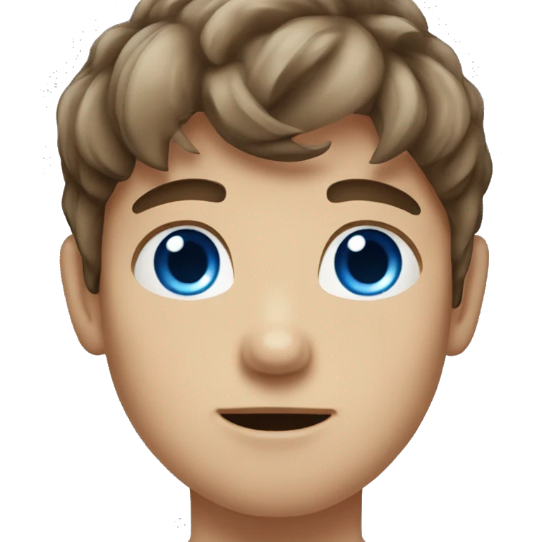 Boy with brown hair and blue eyes emoji