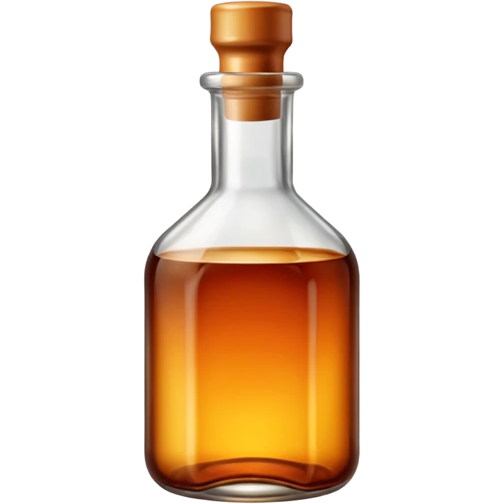bottle of brown liquid, vibrant, simple, clear emoji