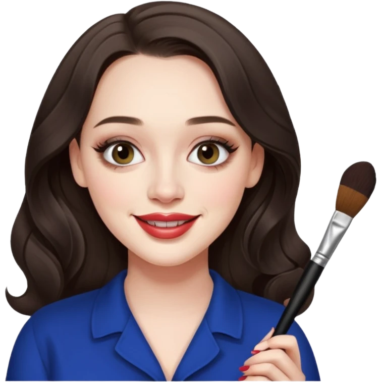 Kat Dennings doing make up emoji