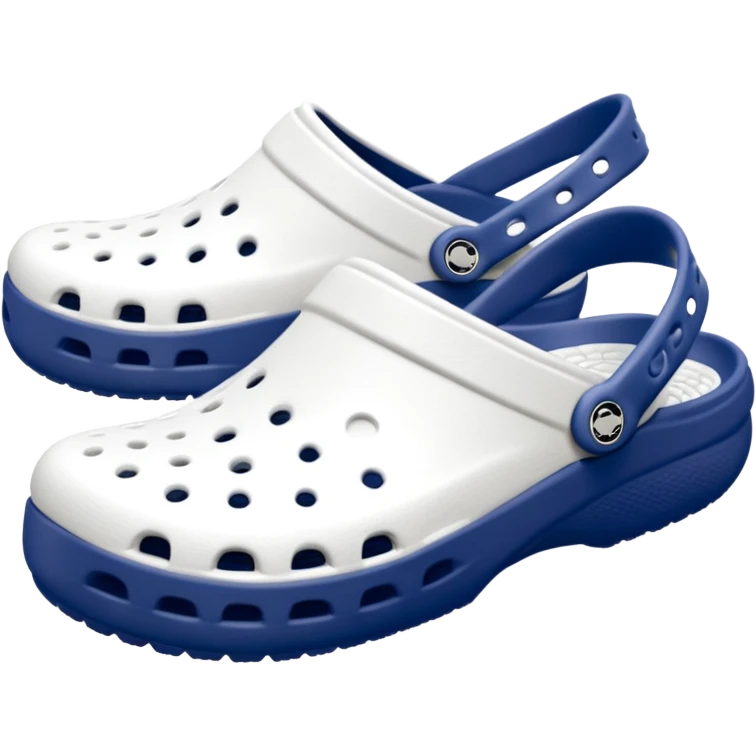Pure white Crocs clogs, all-white straps and sole, no blue or other colors, matte white material, ventilation holes, dark background, realistic product photo, monochrome white only, no logos. emoji