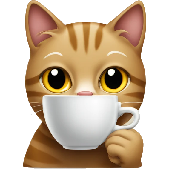 Cat drinking coffee  emoji