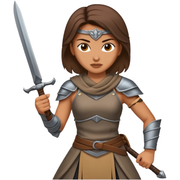 a woman warrior with blade emoji