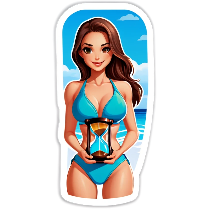 Realistic woman hourglass bikini emoji