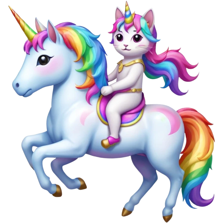 cat riding unicorn emoji
