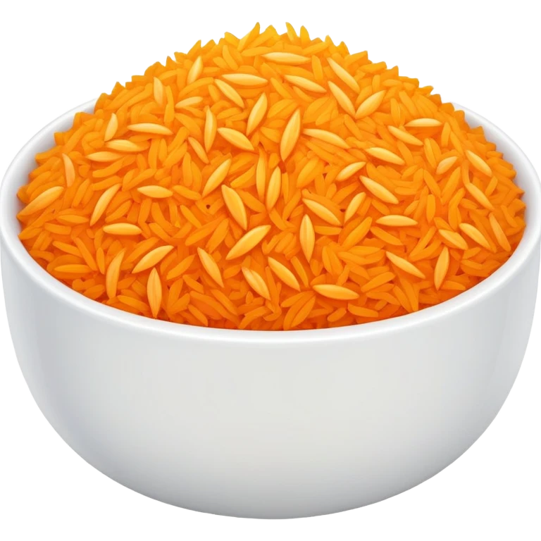 bowl of bright orange rice emoji