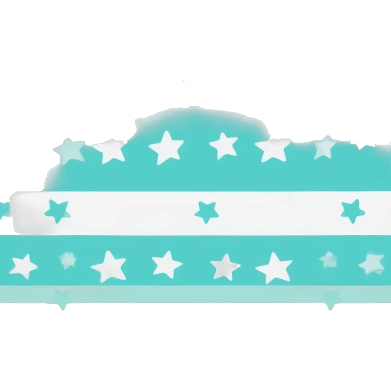 three equal horizontal stripes of cyan, white and cyan, with five cyan stars in a quincuncial pattern at the centre of the middle stripe emoji