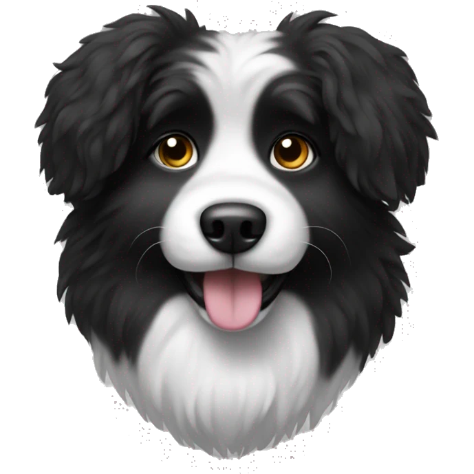 Black and white fluffy dog emoji