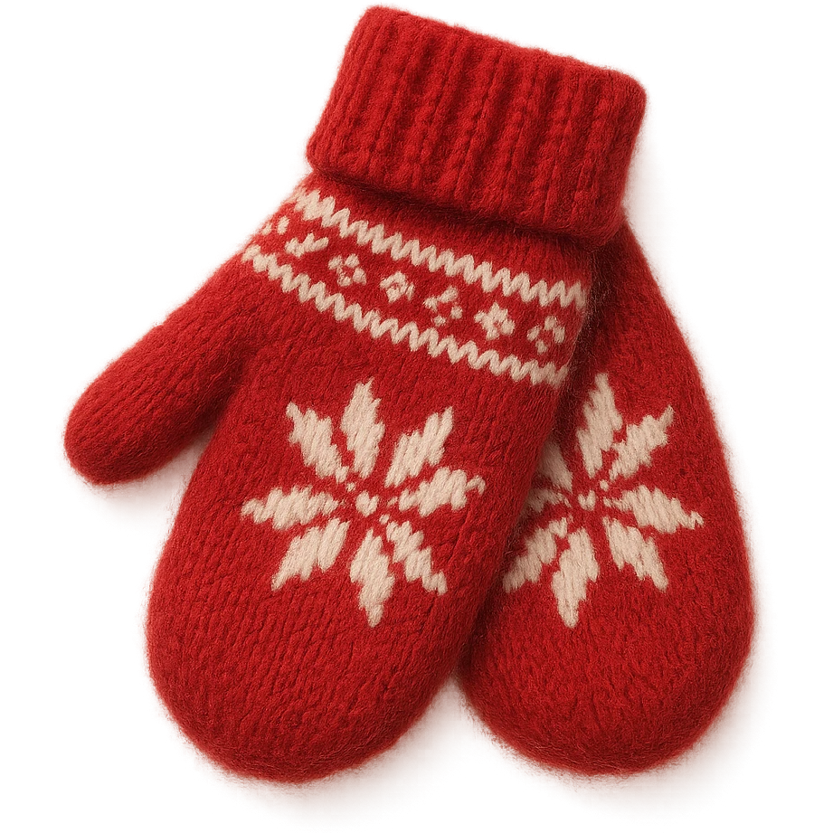 christmas wool mittens, soft and fluffy ,remove background emoji