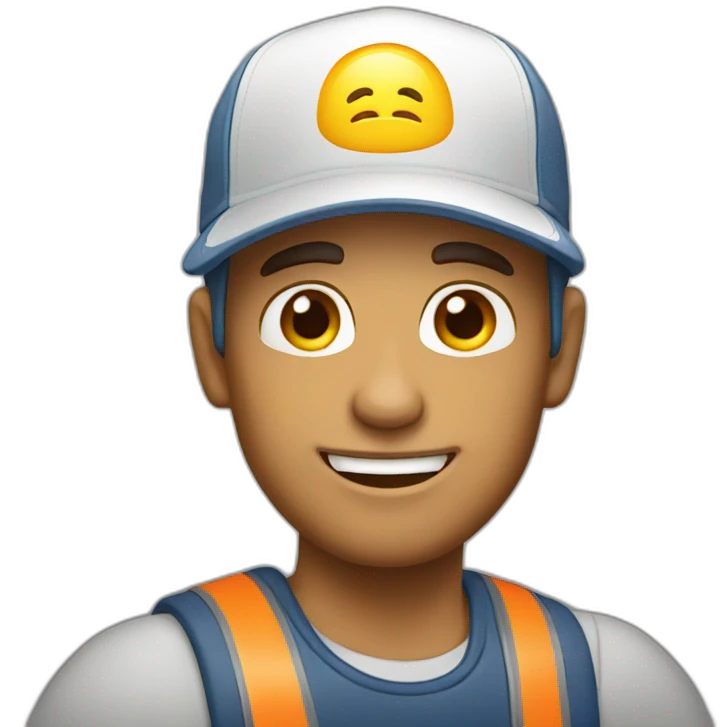 roofer wearing a cap emoji