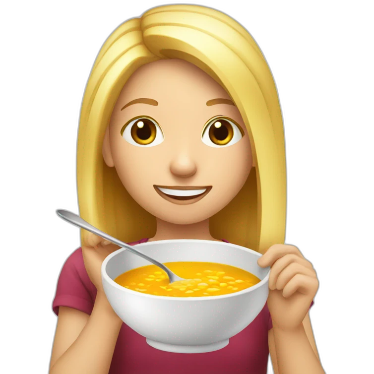 Blond-girl-eating-soup emoji