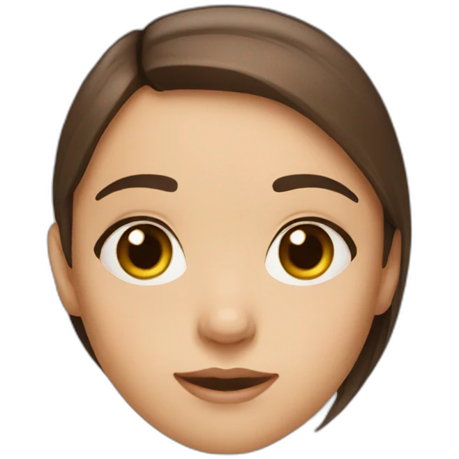 Girl with hazel eyes and straight brown hair emoji