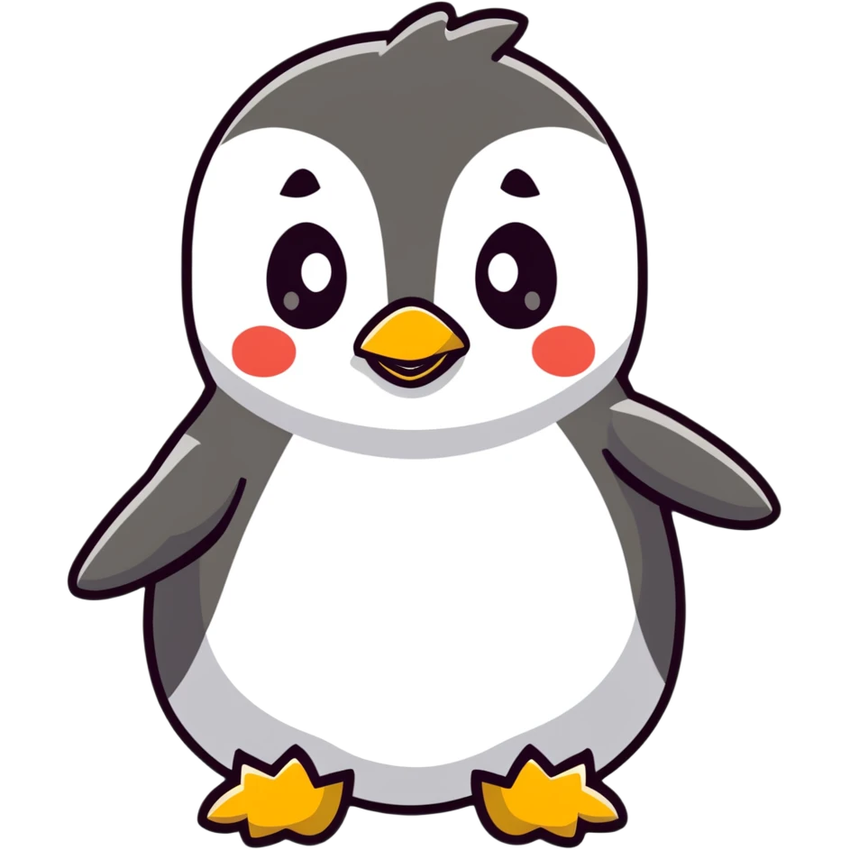 Happy penguin emoji