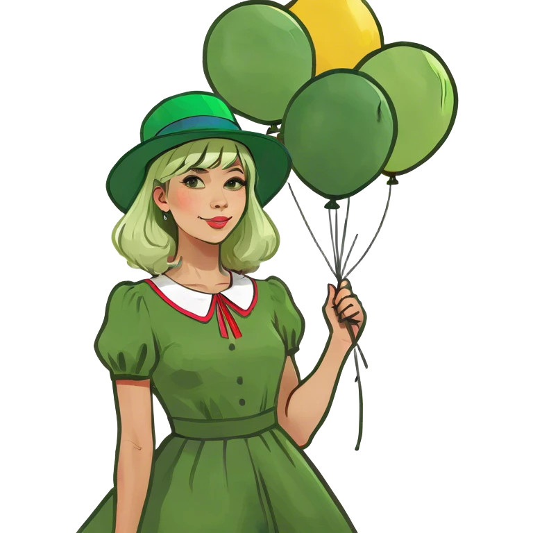 Blonde girl with balloons emoji