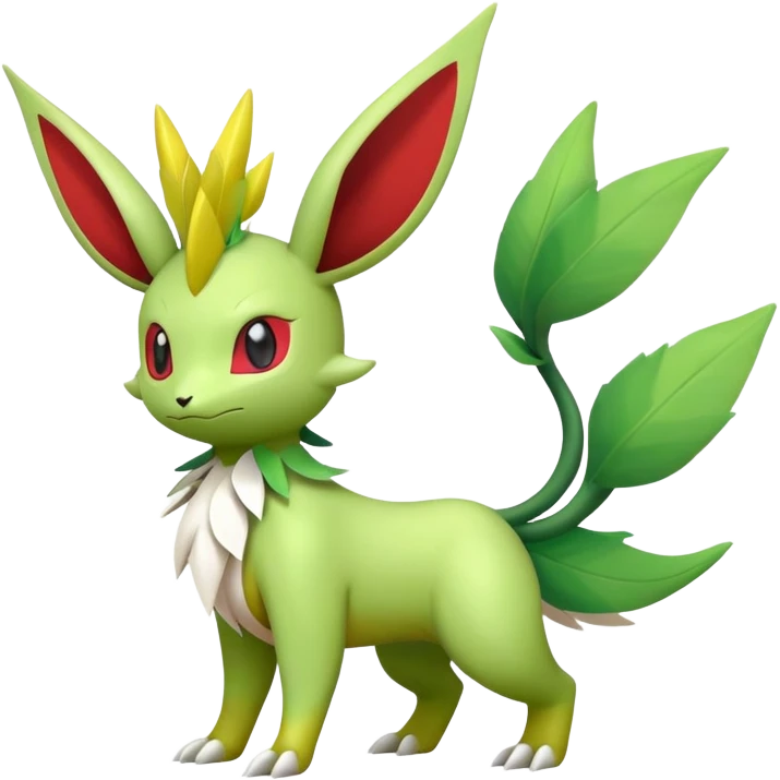 Shiny Flygon-Leafeon-Shaymin-hybrid, full body emoji