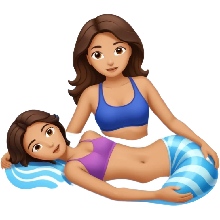 Emoji of a woman lying down, getting a body cavitation fat burner treatment on her abdomen, with blue waves showing vibration,  emoji