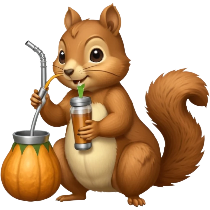 Ardilla tomando mate, que es como un vaso con una bombilla, asi: 🧉 emoji