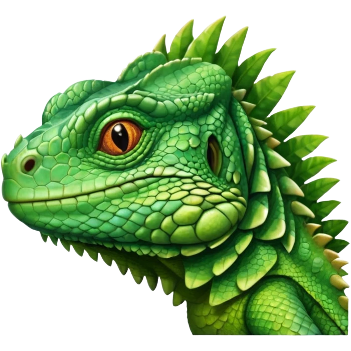 
simple iguana, front face emoji