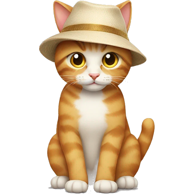 Cat wearing a hat emoji