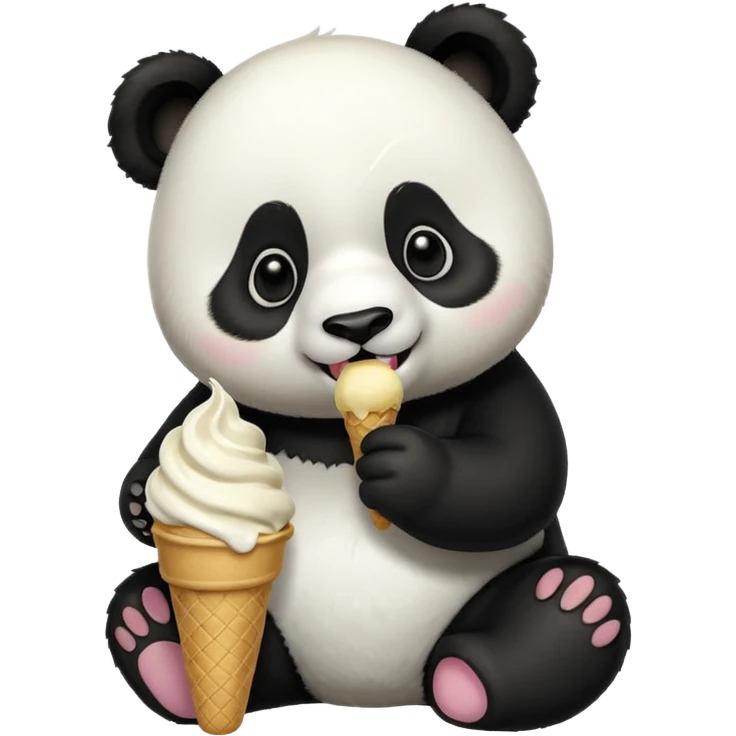 Panda eating ice cream emoji