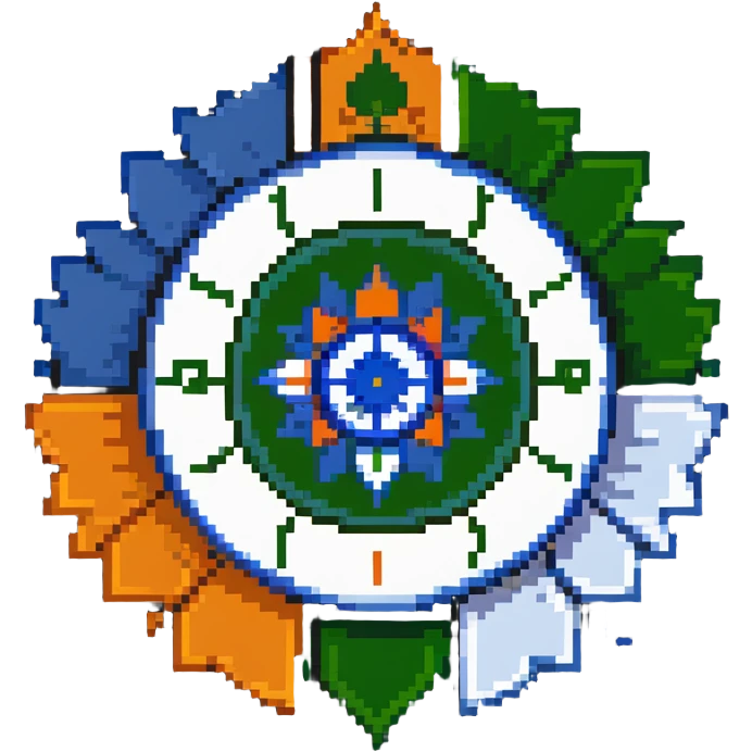Indian flag with saffron, white, and green horizontal stripes and blue Ashoka Chakra wheel in the center emoji